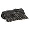 Edge Collections - 52" x 67" - Black - Classic Striped Throw Blanket with Tassels for Cozy Elegance - 1 Piece